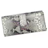 PATRIZIA SN-122 RFID szürke-pink kígyóbőr mintás női bőr pénztárca 19.5 x 10 x 4 cm