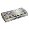 PATRIZIA SN-122 RFID szürke-pink kígyóbőr mintás női bőr pénztárca 19.5 x 10 x 4 cm