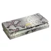 PATRIZIA SN-122 RFID szürke-pink kígyóbőr mintás női bőr pénztárca 19.5 x 10 x 4 cm