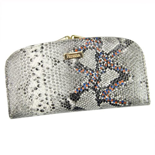 PATRIZIA SN-123 RFID szürke kígyóbőr mintás női bőr pénztárca 18.5 x 10 x 3.5 cm