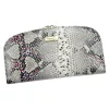 PATRIZIA SN-123 RFID szürke-pink kígyóbőr mintás női bőr pénztárca 18.5 x 10 x 3.5 cm