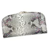 PATRIZIA SN-123 RFID szürke-pink kígyóbőr mintás női bőr pénztárca 18.5 x 10 x 3.5 cm