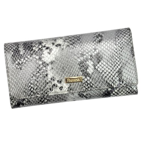 PATRIZIA SNR-100 RFID szürke kígyóbőr mintás női bőr pénztárca 18.5 x 9.5 x 4 cm