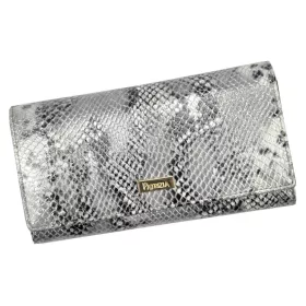   PATRIZIA SNR-102 RFID szürke kígyóbőr mintás női bőr pénztárca 18.5 x 10 x 4 cm