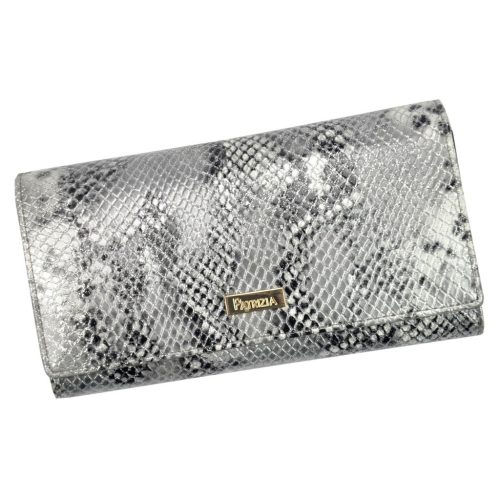 PATRIZIA SNR-102 RFID szürke kígyóbőr mintás női bőr pénztárca 18.5 x 10 x 4 cm
