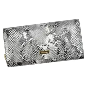   PATRIZIA SNR-106 RFID szürke kígyóbőr mintás női bőr pénztárca 18 x 9 x 4 cm