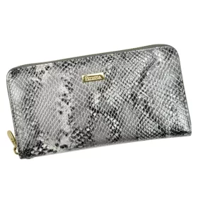   PATRIZIA SNR-119 RFID szürke kígyóbőr mintás női bőr pénztárca 20 x 10 x 2.5 cm