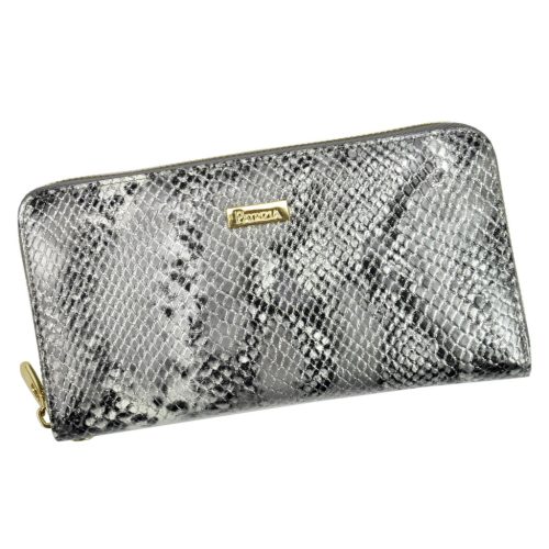 PATRIZIA SNR-119 RFID szürke kígyóbőr mintás női bőr pénztárca 20 x 10 x 2.5 cm