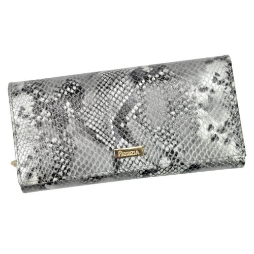 PATRIZIA SNR-122 RFID szürke kígyóbőr mintás női bőr pénztárca 19.5 x 10 x 4 cm