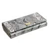 PATRIZIA SNR-122 RFID szürke kígyóbőr mintás női bőr pénztárca 19.5 x 10 x 4 cm