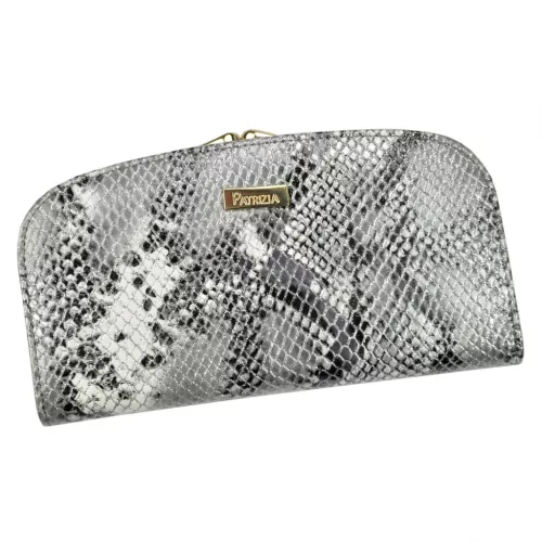 PATRIZIA SNR-123 RFID szürke kígyóbőr mintás női bőr pénztárca 18.5 x 10 x 3.5 cm