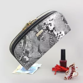   PATRIZIA SNR-123 RFID szürke kígyóbőr mintás női bőr pénztárca 18.5 x 10 x 3.5 cm