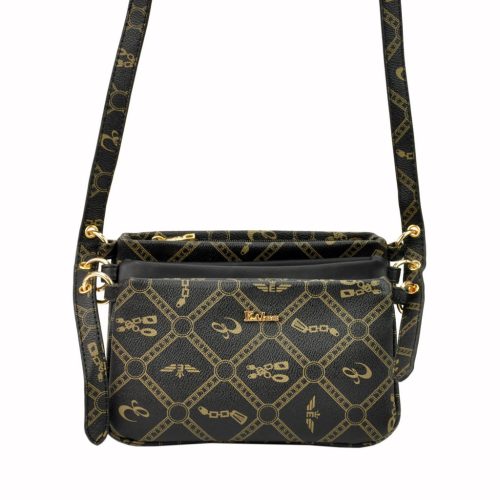 Eslee ES8952 fekete női oldaltáska, party crossbody 22 x 13.5 x 7 cm 