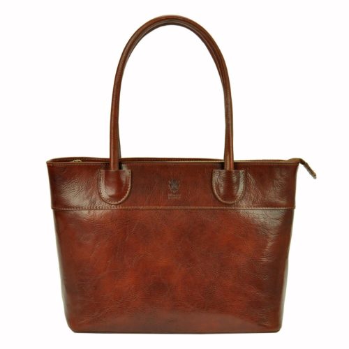 Florence 12 barna női bőr válltáska, shopper 40 x 27 x 16 cm