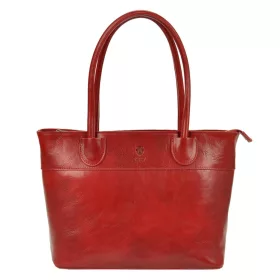   Florence 12 piros női bőr válltáska, shopper 40 x 27 x 16 cm