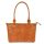 Florence 18 konyak női bőr shopper táska, válltáska 40 x 24 x 10 cm 