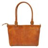 Florence 18 konyak női bőr shopper táska, válltáska 40 x 24 x 10 cm 