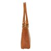 Florence 18 konyak női bőr shopper táska, válltáska 40 x 24 x 10 cm 