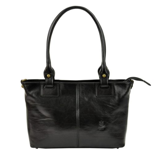 Florence 18 konyak női bőr shopper táska, válltáska 40 x 24 x 10 cm