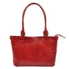 Florence 18 piros női bőr shopper táska, válltáska 40 x 24 x 10 cm