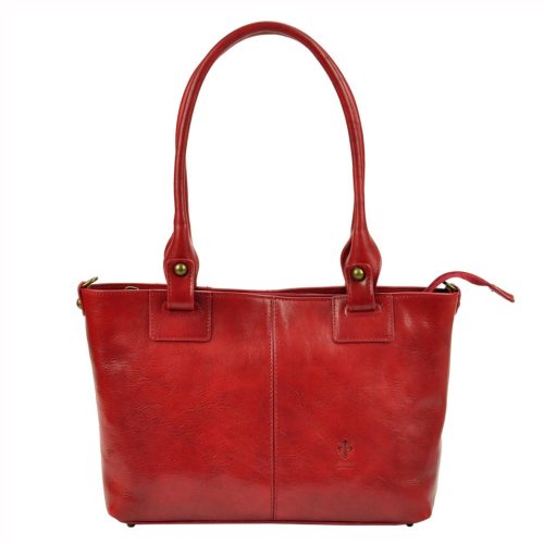 Florence 18 piros női bőr shopper táska, válltáska 40 x 24 x 10 cm