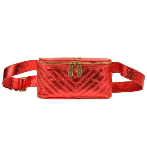 Pierre Cardin FRZ 1660 LUREX piros női bőr övtáska, crossbody 22 x 11 x 7 cm