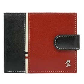   Rovicky 324L-7078-RBA-D RFID fekete-piros férfi bőr pénztárca 12 x 9.5 x 2 cm