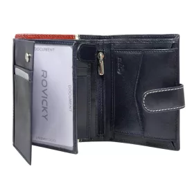   Rovicky 326L-RBA-D RFID fekete-piros férfi bőr pénztárca 10 x 12.5 x 2 cm