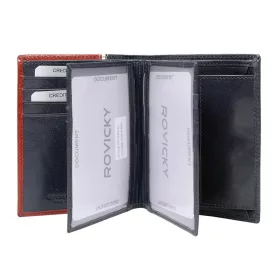   Rovicky 331-RBA-D RFID navy férfi bőr pénztárca 10 x 12.5 x 2 cm