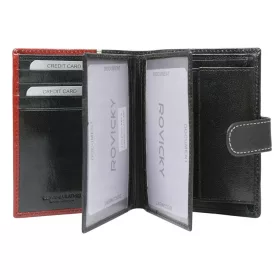   Rovicky 331L-RBA-D RFID navy férfi bőr pénztárca 10 x 12.5 x 2 cm