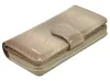 Patrizia FF-116 RFID női, mintás sötétszürke bőr pénztárca, RFID 9,5 × 16,5 cm