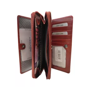   Rovicky CPR-8931-BAR-6093 RFID piros női bőr pénztárca 9,5 x 18 cm