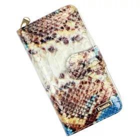   PATRIZIA VL-116 RFID kék kígyóbőr mintás női bőr pénztárca 9.5 x 16.5 x 3.5 cm