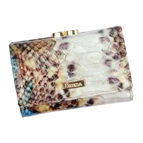   PATRIZIA VL-117 RFID kék kígyóbőr mintás női bőr pénztárca 12.2 x 8.5 x 3 cm