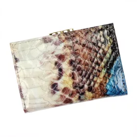   PATRIZIA VL-117 RFID kék kígyóbőr mintás női bőr pénztárca 12.2 x 8.5 x 3 cm