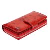 Patrizia FL-116 női virágmintás piros lakkbőr pénztárca 10 × 17 cm