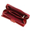 Patrizia FL-116 női virágmintás piros lakkbőr pénztárca 10 × 17 cm