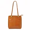Florence 35 olasz camel barna női bőr hátizsákká alakítható válltáska 32 x 28 x 9 cm