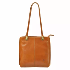   Florence 35 olasz camel barna női bőr hátizsákká alakítható válltáska 32 x 28 x 9 cm