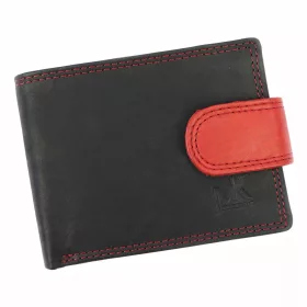   Money Kepper SN5130B MCN  RFID fekete-piros férfi bőr pénztárca 11.5 x 8.5 x 2.5 cm