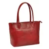 Florence 12 konyakbarna női bőr válltáska, shopper 40 x 27 x 16 cm