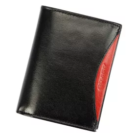   Rovicky 1541-03-BOR RFID fekete-piros férfi bőr pénztárca 9,5 x 12,8 cm