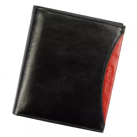   Rovicky 1552-03-BOR RFID fekete-piros férfi bőr pénztárca 11 x 12,5 cm