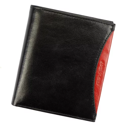 Rovicky 1552-03-BOR RFID fekete-piros férfi bőr pénztárca 11 x 12,5 cm