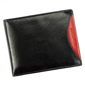   Rovicky 1567-03-BOR RFID fekete-piros férfi bőr pénztárca 11,5 x 9,5 cm