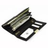Gregorio GS-100 nagyméretű, fekete női bőr pénztárca 18,5 × 9,5 cm