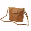 Patrizia 419-040 GOLD konyak női bőr válltáska, oldaltáska 24 x 20 x 13 cm