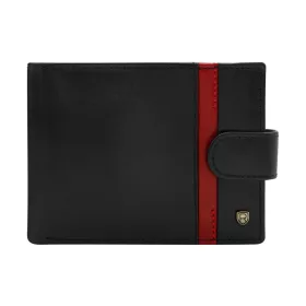   Rovicky N01L-RVTP RFID fekete-piros férfi bőr pénztárca 13 x 10 cm
