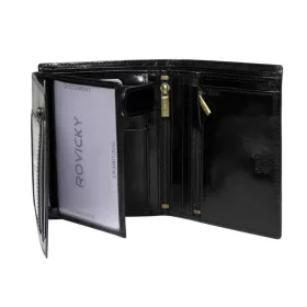   Rovicky N575-RVTP RFID fekete-piros férfi bőr pénztárca 10 x 13 cm