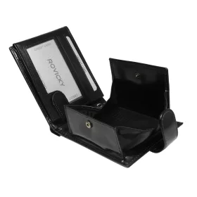  Rovicky N61L-RVTP RFID fekete-piros férfi bőr pénztárca 13 x 9,5 cm